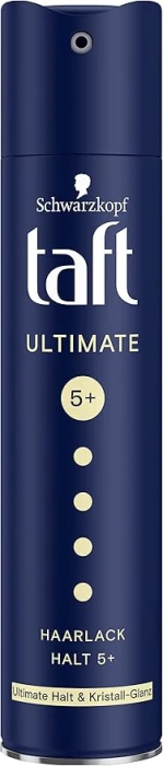 Taft Hair Polish Ultimate Hold & Crystal Shine, Hold Grade 5+ (250 ml), Styling Spray Provides Ultimate Hold and Radiant Crystal Shine for up to 72 Hours, No Residue